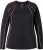 Ulla Popken UPF 50+ Contrast Piping Long Sleeve Tee Black - Trykket T-skjorter for dame - 