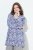 Ulla Popken Allover Printed Pleated Long Sleeve Tee Dark Blue - Trykket T-skjorter for dame - T-skjorter med trykk for dame