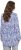 Ulla Popken Allover Printed Pleated Long Sleeve Tee Dark Blue - Trykket T-skjorter for dame - 