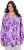 Ulla Popken Allover Printed Pleated Long Sleeve Tee Lavender - Trykket T-skjorter for dame - 