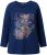Ulla Popken Inverted Seam Long Sleeve Graphic Tee Ink Blue - T-skjorter - 