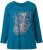 Ulla Popken Inverted Seam Long Sleeve Graphic Tee Teal - Trykket T-skjorter for dame - 