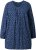Ulla Popken Pleated Confetti Print Long Sleeve Tee Ink Blue - Trykket T-skjorter for dame - 