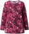 Ulla Popken Abstract Print Long Sleeve Tee Dark Ruby - Trykket T-skjorter for dame - 