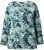 Ulla Popken Abstract Print Long Sleeve Tee Teal Green - Trykket T-skjorter for dame - 