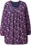 Ulla Popken Pleated Long Sleeve Floral Knit Tunic Ink Blue - Trykket T-skjorter for dame - 