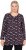 Ulla Popken Peppermint Tree V-Neck Holiday Cotton Long Sleeve Knit Tunic Black - Trykket T-skjorter for dame - 
