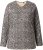 Ulla Popken Leopard Print Long Sleeve Ski Tee Black - Trykket T-skjorter for dame - 