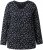 Ulla Popken Allover Printed Long Sleeve Tee Black - Trykket T-skjorter for dame - 
