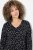 Ulla Popken Allover Printed Long Sleeve Tee Black - Trykket T-skjorter for dame - T-skjorter med trykk for dame