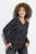 Ulla Popken Allover Printed Long Sleeve Tee Black - Trykket T-skjorter for dame - T-skjorter med trykk for dame