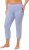 Ulla Popken Basic Stretch Knit Capris Blue - Jeans & Bukser i Store Størrelser – Plus Size - Jeans og bukser, EU 42-70