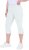 Ulla Popken Bengaline Elastic Waist Stretch Capri Pants Snow White - Jeans & Bukser i Store Størrelser – Plus Size - 