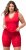 Ulla Popken Lace Hem Stretch Viscose Knit Bicycle Length Lounge Shorts Red - Jeans & Bukser i Store Størrelser – Plus Size - Jeans og bukser, EU 42-70