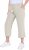 Ulla Popken Cool Linen Elastic Waist Capri Pants Brown - Jeans & Bukser i Store Størrelser – Plus Size - Jeans og bukser, EU 42-70