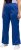 Ulla Popken Snap Placket Side Seam Wide Leg Recycled Polyester Knit Joggers Blue - Jeans & Bukser i Store Størrelser – Plus Size - 