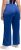 Ulla Popken Snap Placket Side Seam Wide Leg Recycled Polyester Knit Joggers Blue - Jeans & Bukser i Store Størrelser – Plus Size - 