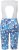 Ulla Popken Abstract Print Padded Cycling Shorts With Suspenders White - Jeans & Bukser i Store Størrelser – Plus Size - 
