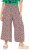Ulla Popken Rose Wide Leg Elastic Waist Leopard Pattern Culottes White - Jeans & Bukser i Store Størrelser – Plus Size - 