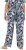 Ulla Popken Feather Print Elastic Waist Pants Blue - Jeans & Bukser i Store Størrelser – Plus Size - Jeans og bukser, EU 42-70