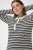 Kaffe Curve Miana Long Sleeve Polo Chalk with Black Stripe - Pikéskjorter - 