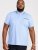 D555 Talbot Pique with Jacquard Collar Polo Shirt Blue - Polo- & piqueskjorter - Poloskjorte i store størrelser - 2XL-8XL
