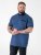 D555 Murray Printed Jacquard Collar & Cuff Short Sleeve Polo Blue - Polo- & piqueskjorter - Poloskjorte i store størrelser - 2XL-8XL