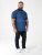 D555 Murray Printed Jacquard Collar & Cuff Short Sleeve Polo Blue - Polo- & piqueskjorter - Poloskjorte i store størrelser - 2XL-8XL