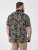 D555 Palmer Leaf Printed Jacquard Collar & Cuff Chest Pocket Polo Black - Polo- & piqueskjorter - Poloskjorte i store størrelser - 2XL-8XL