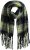 Ulla Popken Plaid Long Fringe Scarf Yellow Green - Tilbehør - 