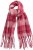 Ulla Popken Plaid Long Fringe Scarf Aubergine - Tilbehør - 