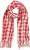 Ulla Popken Houndstooth Fringed Hem Scarf Salsa - Tilbehør - 