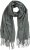 Ulla Popken Fringed Scarf Graphite Grey - Tilbehør - 