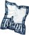Ulla Popken Maritime Inspired Scarf Deep Aqua - Tilbehør - 