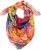 Ulla Popken Colorful Square Silk Scarf Rainbow - Tilbehør - 