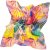 Ulla Popken Colorful Square Silk Scarf Rainbow - Tilbehør - 