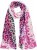 Ulla Popken Rainbow Leopard Print Scarf Pink - Tilbehør - 
