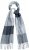 Ulla Popken Checked Fringed Hem Scarf Light Grey Melange - Tilbehør - 