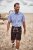 JP1880 Short Sleeve Check Print Traditional Shirt Blue - Skjorter - Store skjorter - 2XL-8XL
