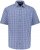 JP1880 Short Sleeve Check Print Traditional Shirt Blue - Skjorter - Store skjorter - 2XL-8XL