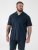 D555 Connor Stretch Cuban Collar Resort Short Sleeve Shirt Navy - Skjorter - Store skjorter - 2XL-8XL