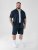 D555 Connor Stretch Cuban Collar Resort Short Sleeve Shirt Navy - Skjorter - Store skjorter - 2XL-8XL
