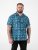 D555 Hawkins Printed Cuban Collar Resort Short Sleeve Shirt Teal - Skjorter - Store skjorter - 2XL-8XL