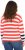 Ulla Popken Mixed Stripe Long Sleeve Sweater Hibiscus Red - Hettegensere og collegegensere - Myke gensere, hettegensere og strikk