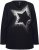 Ulla Popken Sequined Star Rolled Edge Sweater Black - Hettegensere og collegegensere - Myke gensere, hettegensere og strikk
