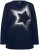 Ulla Popken Sequined Star Rolled Edge Sweater Navy - Hettegensere og collegegensere - Myke gensere, hettegensere og strikk