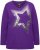 Ulla Popken Sequined Star Rolled Edge Sweater Dark Purple - Hettegensere og collegegensere - Myke gensere, hettegensere og strikk