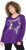 Ulla Popken Sequined Star Rolled Edge Sweater Dark Purple - Hettegensere og collegegensere - Myke gensere, hettegensere og strikk