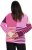 Ulla Popken Patchwork Striped Long Sleeve V-Neck Sweater Raspberry - Hettegensere og collegegensere - Myke gensere, hettegensere og strikk