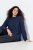 Ulla Popken Textured Glitter Embroidery Oversized Sweater Ink Blue - Hettegensere og collegegensere - Myke gensere, hettegensere og strikk
